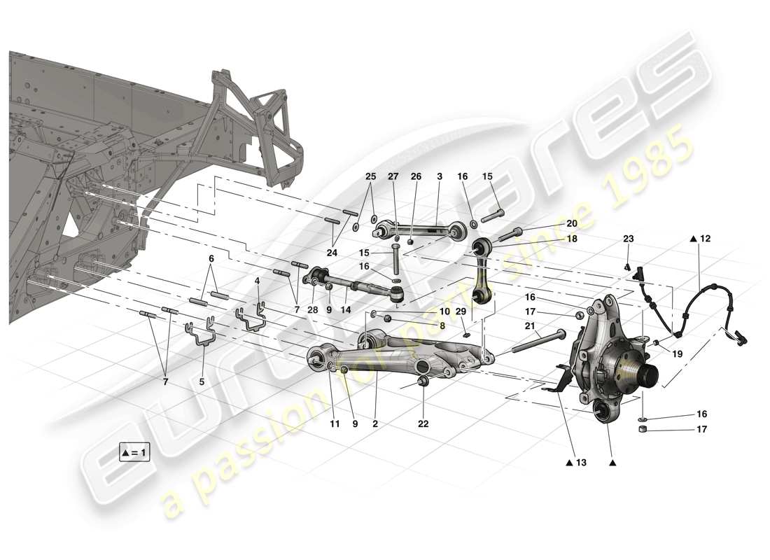 ferrari laferrari (usa) rear suspension - arms parts diagram