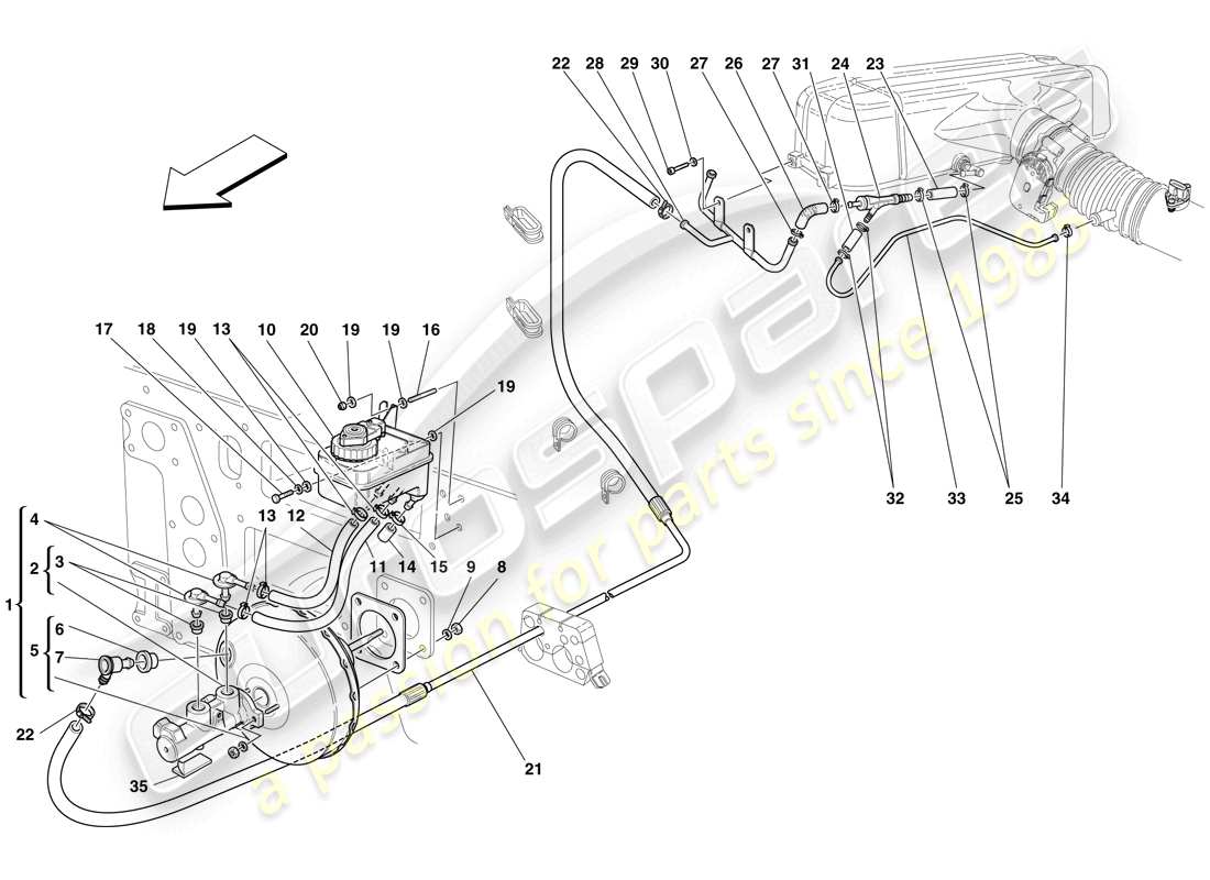 maserati mc12 brakes hydraulic controls and brake booster system parts diagram