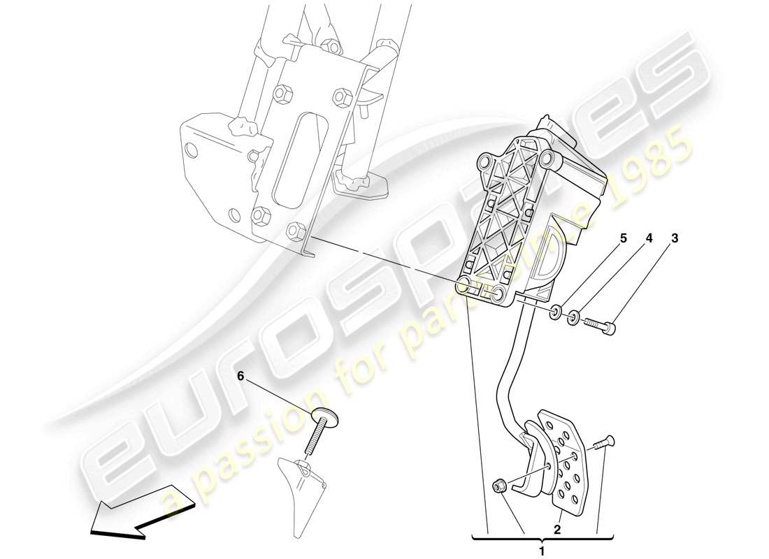 ferrari 599 sa aperta (usa) electronic accelerator pedal part diagram