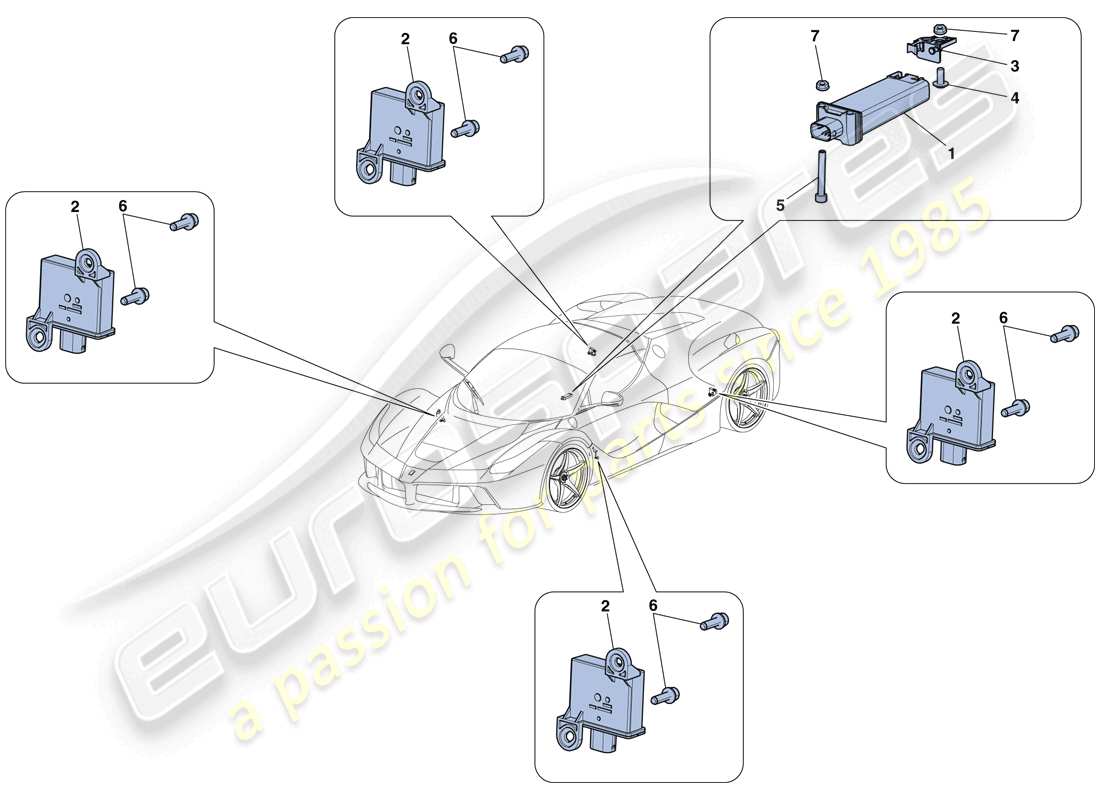 ferrari laferrari aperta (europe) tyre pressure monitoring system part diagram