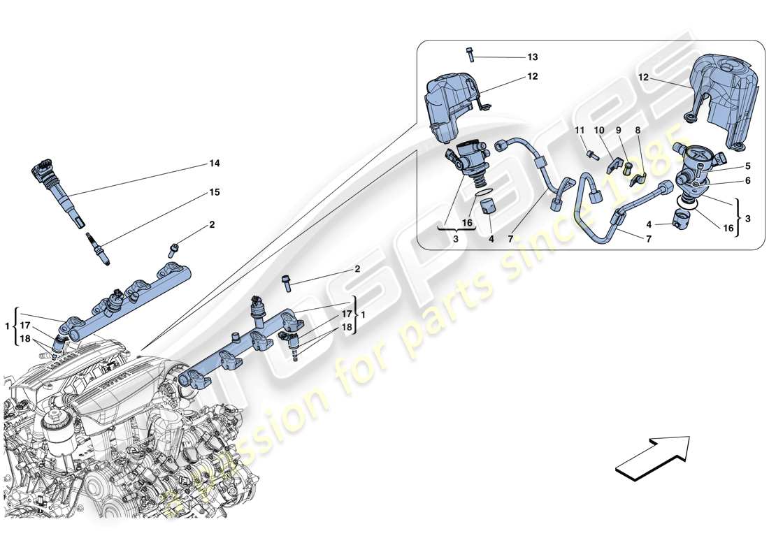 ferrari 488 spider (usa) injection - ignition system part diagram