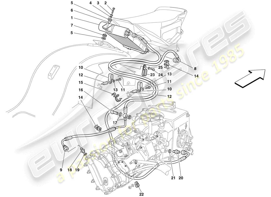 maserati mc12 gearbox oil cooling system parts diagram