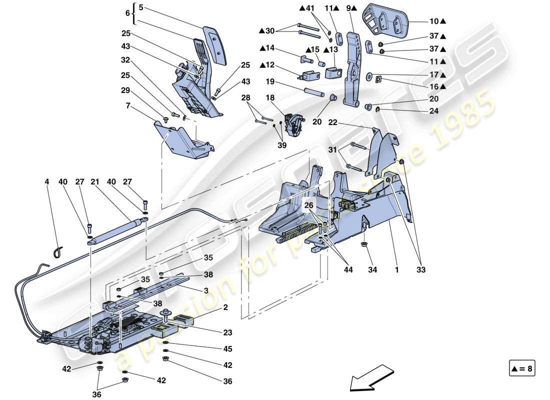 ferrari laferrari aperta (europe) pedal board part diagram