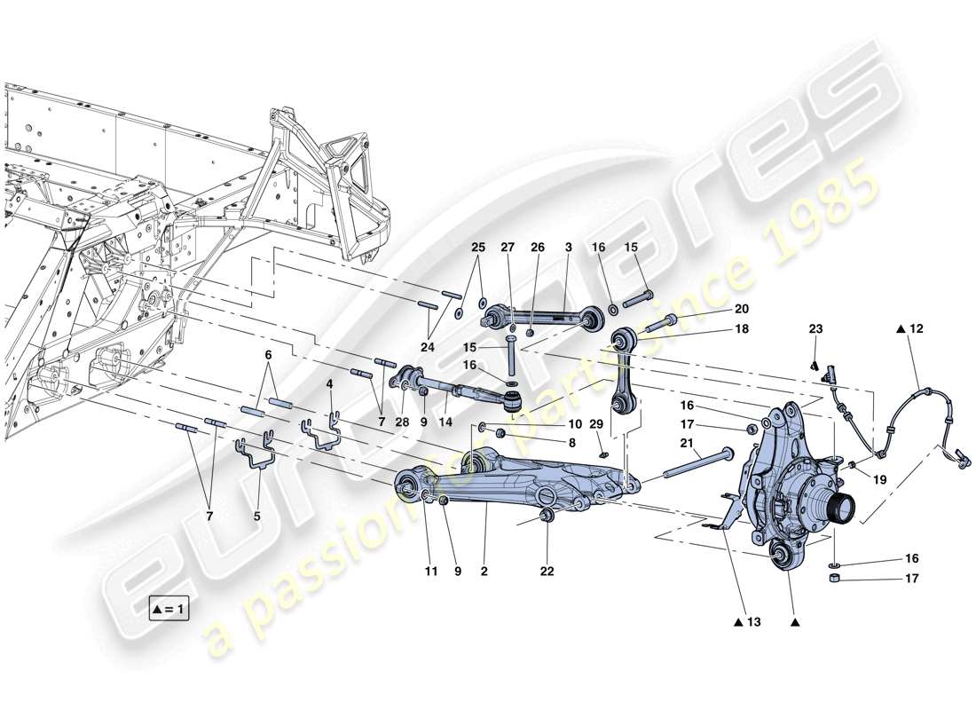 ferrari laferrari aperta (europe) rear suspension - arms part diagram