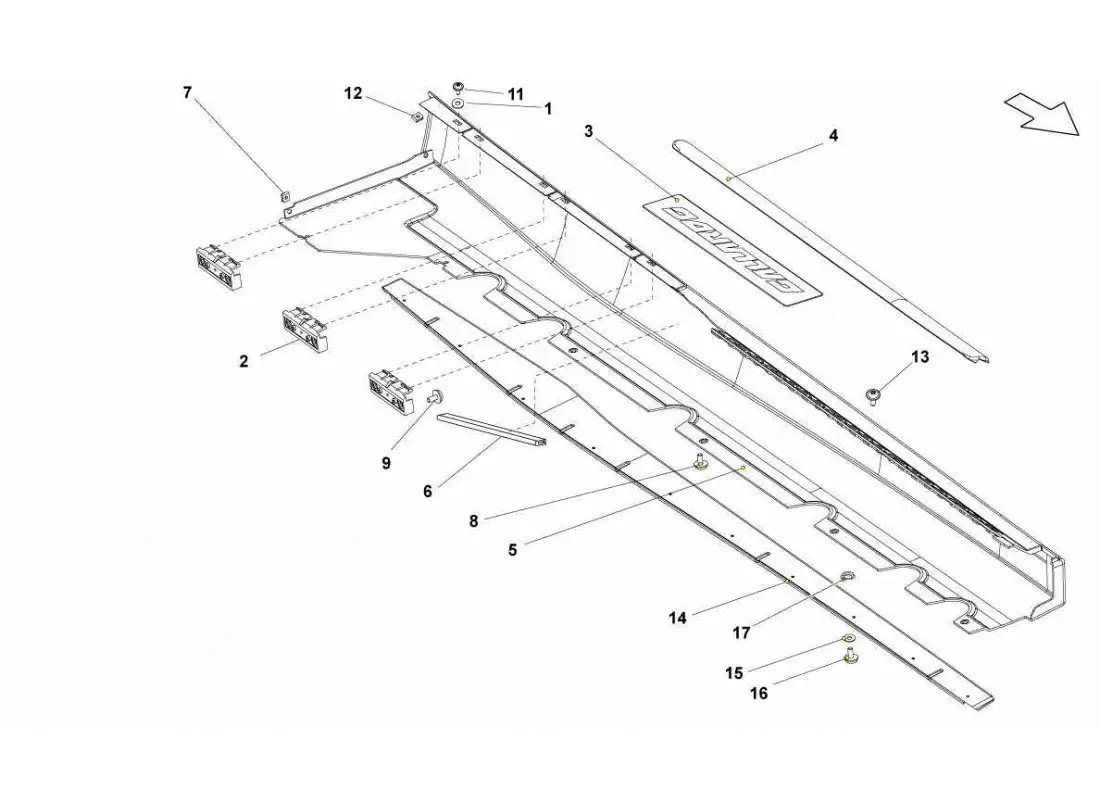 lamborghini gallardo sts ii sc external side member parts diagram