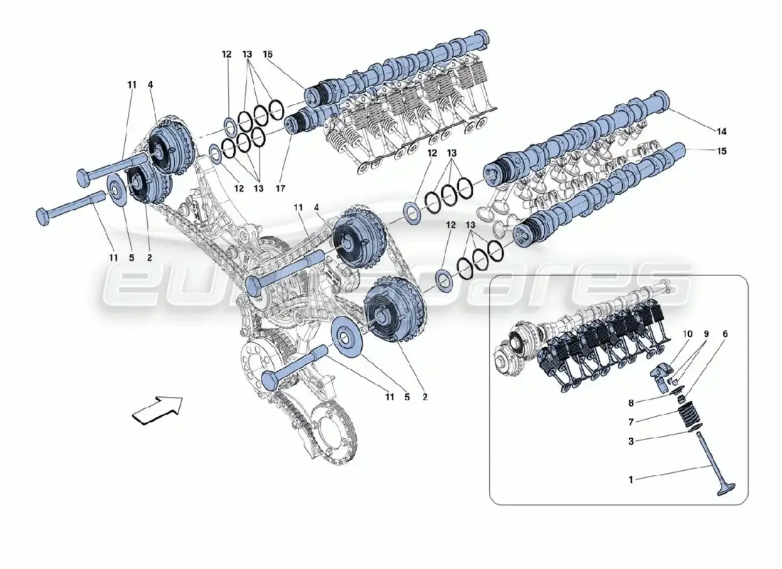 ferrari 488 challenge camshafts parts diagram