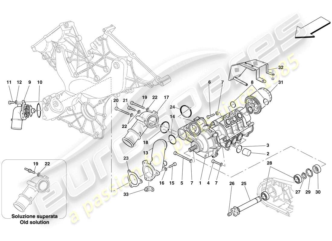 ferrari 599 gtb fiorano (europe) oil / water pump part diagram