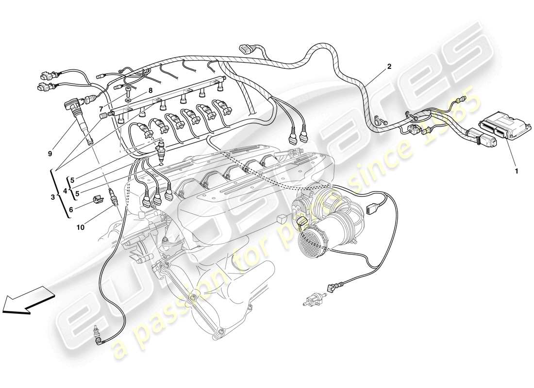 ferrari 599 gtb fiorano (europe) injection - ignition system parts diagram