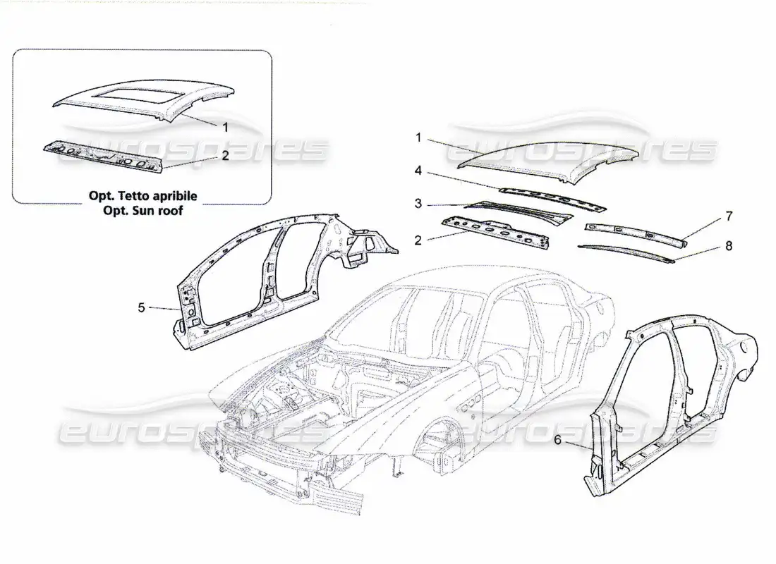 maserati qtp. (2010) 4.7 bodywork and central outer trim panels parts diagram