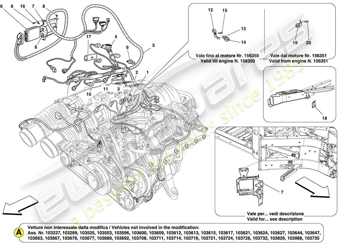 ferrari california (europe) right hand injection system - ignition parts diagram