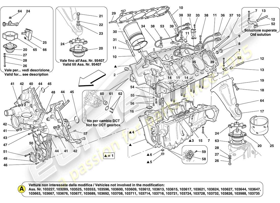 ferrari california (europe) crankcase parts diagram