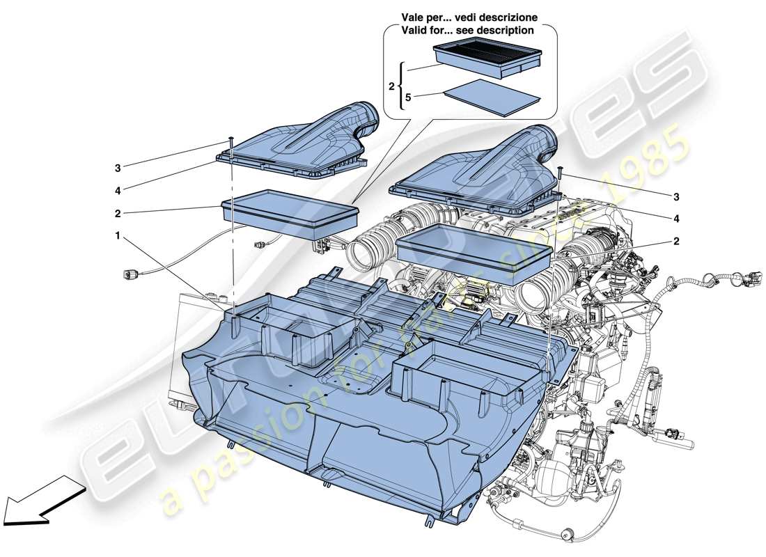 ferrari gtc4 lusso (rhd) air intake parts diagram