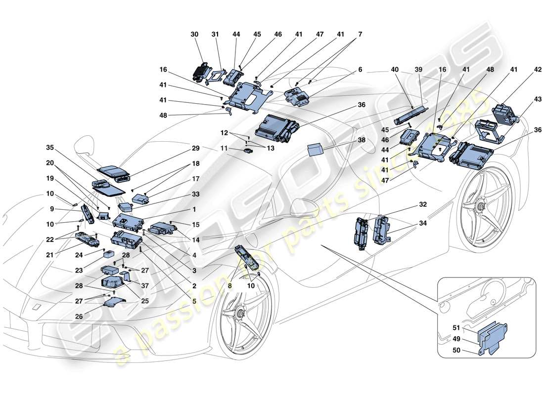 ferrari laferrari aperta (europe) vehicle ecus part diagram