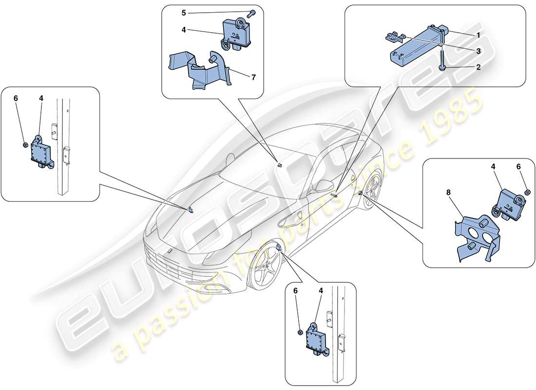 ferrari ff (europe) tyre pressure monitoring system parts diagram