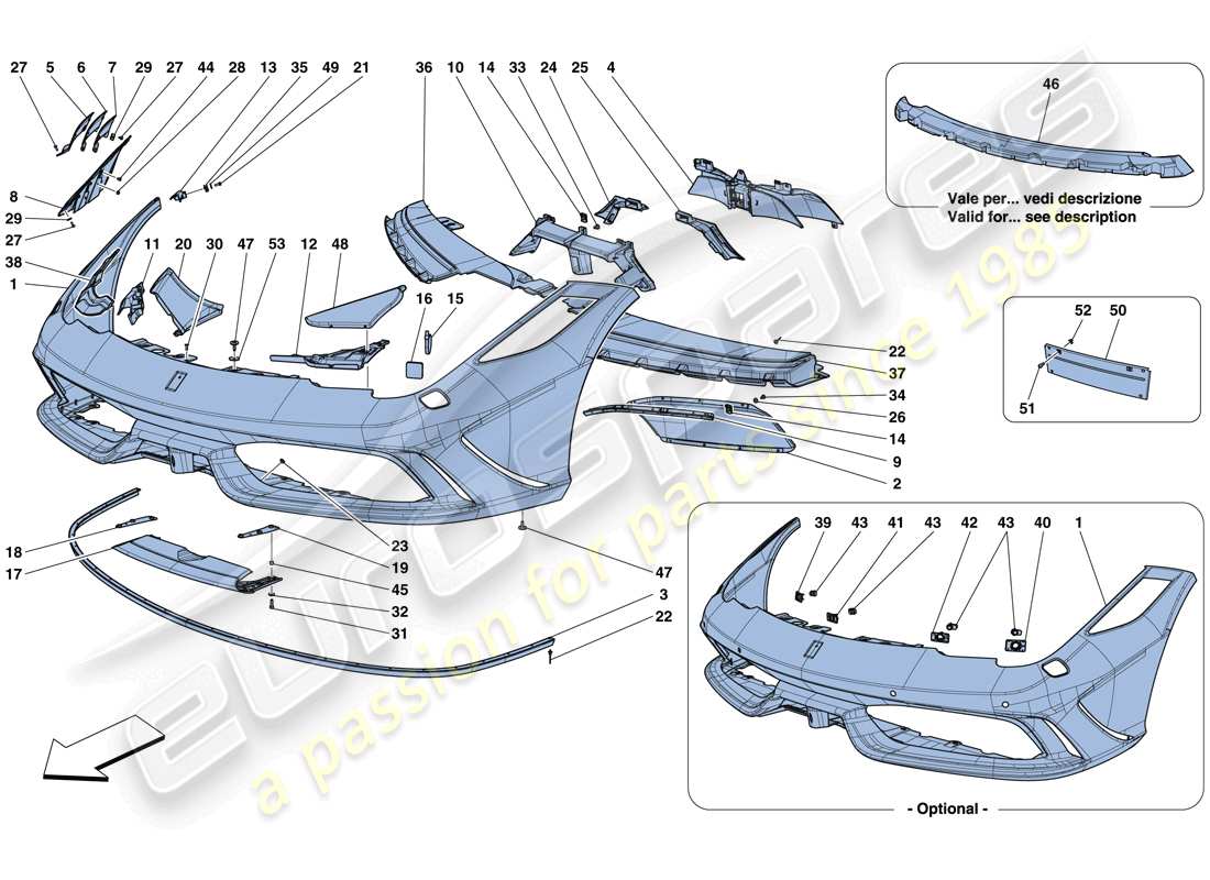 ferrari 458 speciale (usa) front bumper part diagram