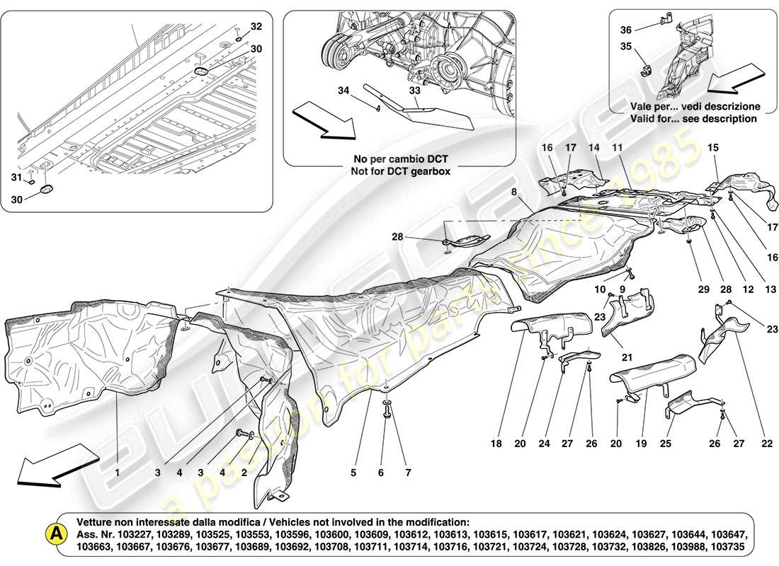 ferrari california (europe) heat shields in vehicle parts diagram