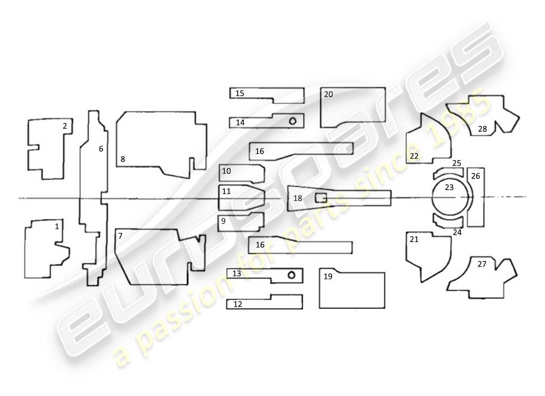maserati kyalami sound proofing material parts diagram