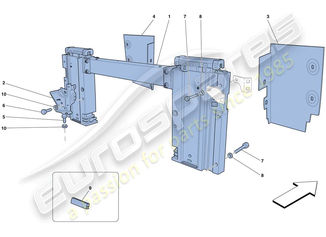 ferrari california t (europe) electric roof: rollbar and accessories parts diagram