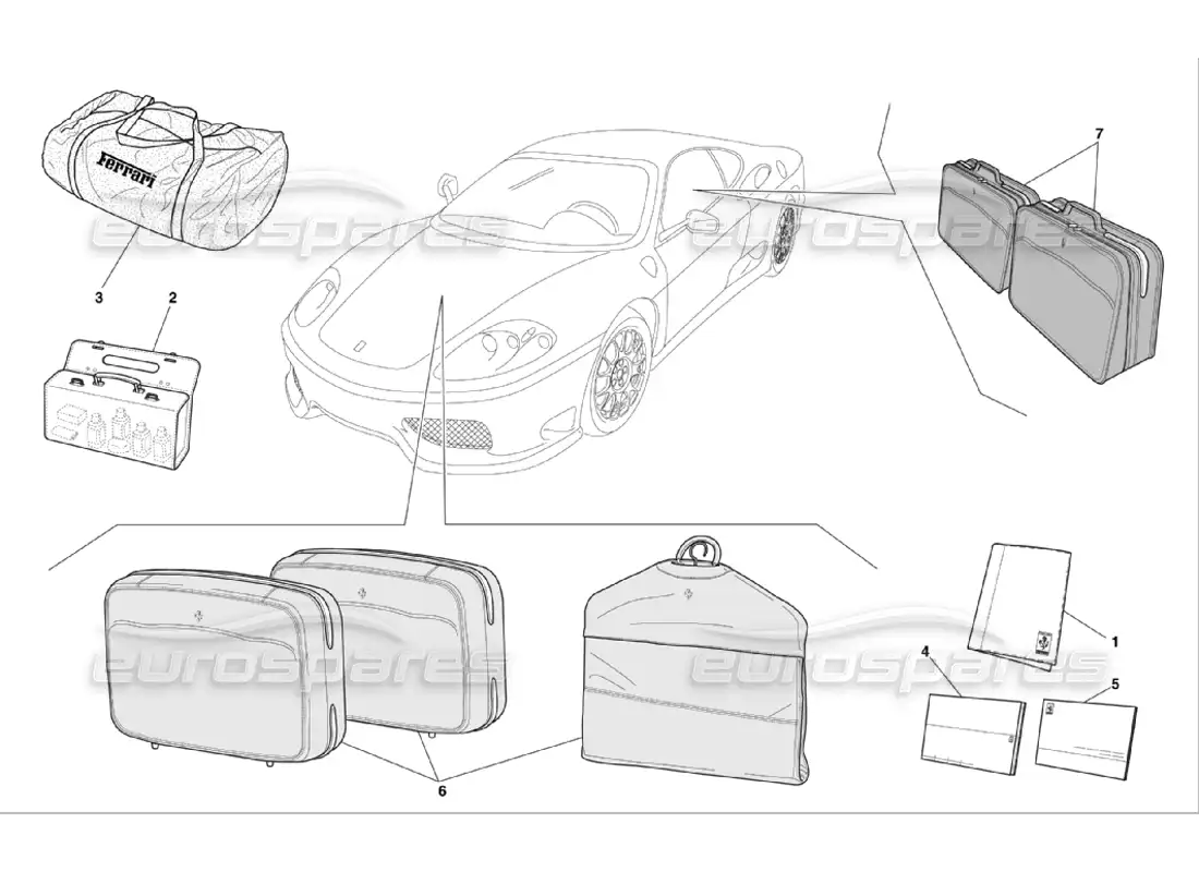 ferrari 360 challenge stradale documentation and accessories parts diagram