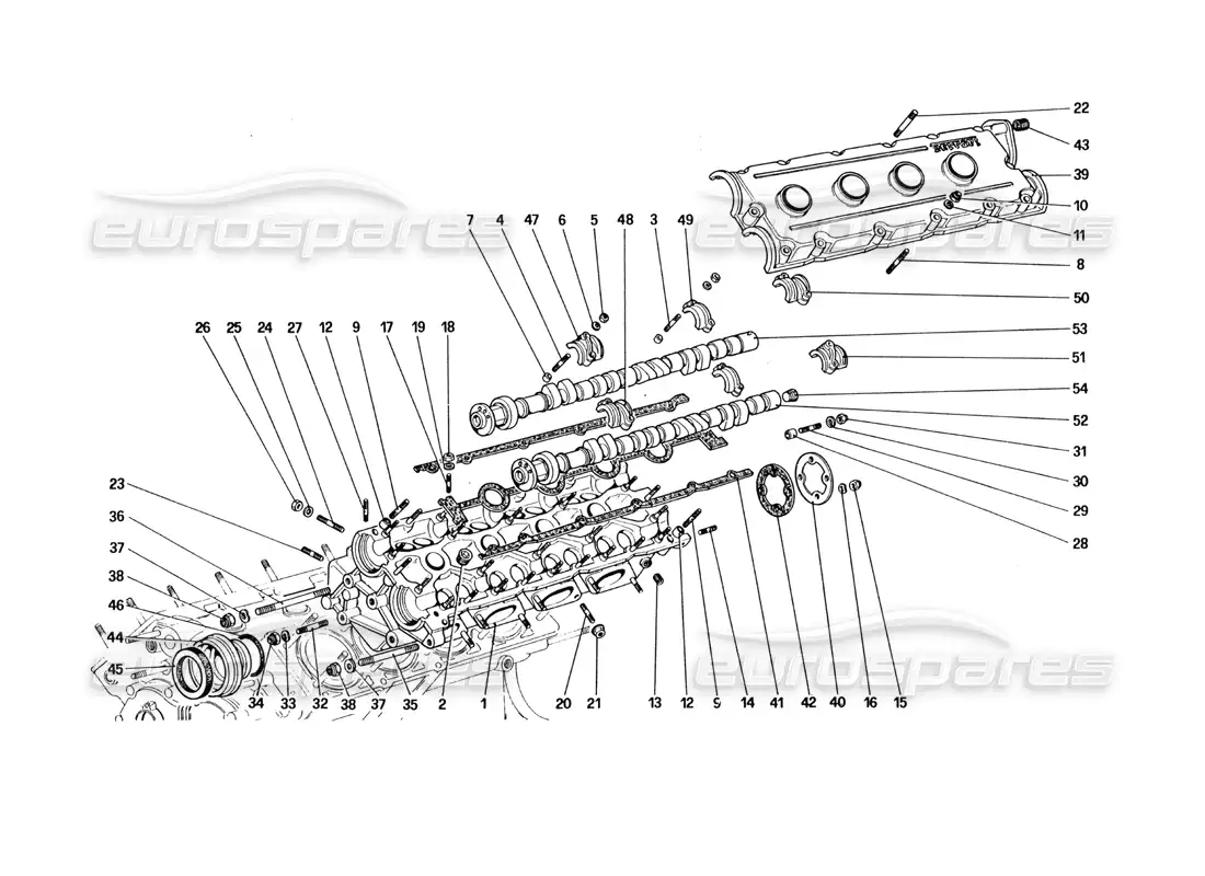 ferrari 328 (1985) cylinder head (left) parts diagram