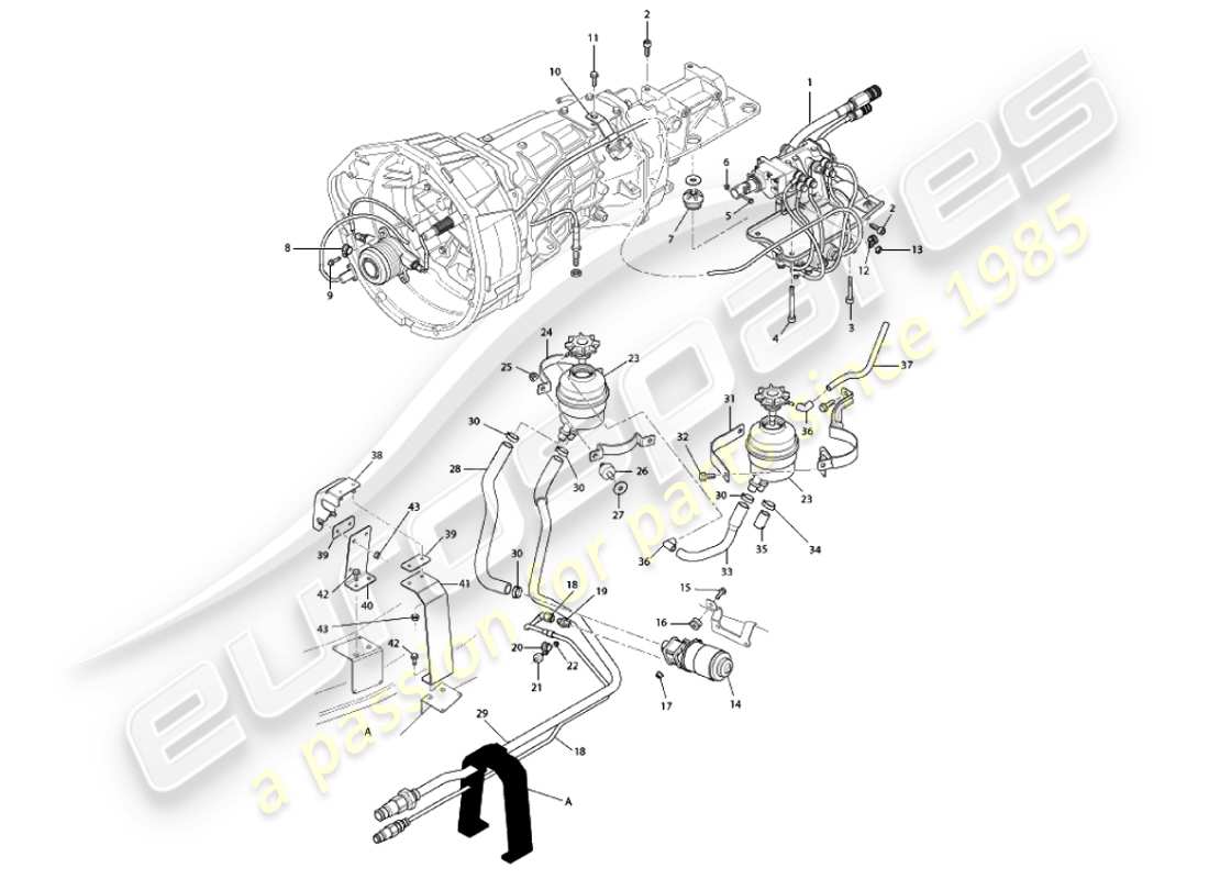 aston martin vanquish (2001) asm hydraulic system parts diagram