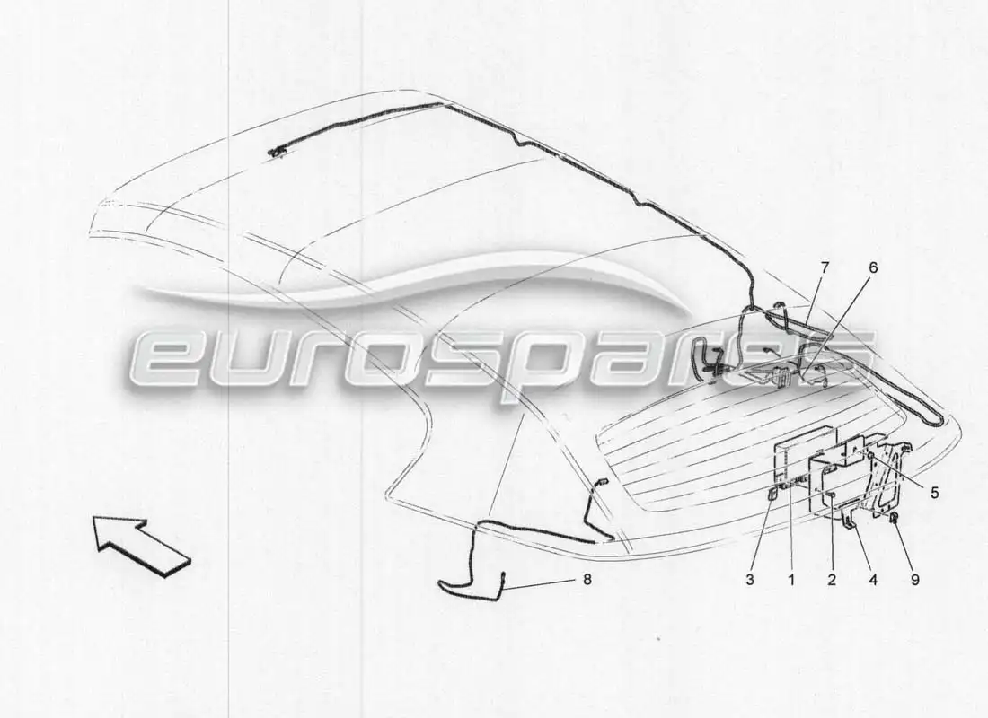 maserati grancabrio mc centenario electrical system: electronic control parts diagram