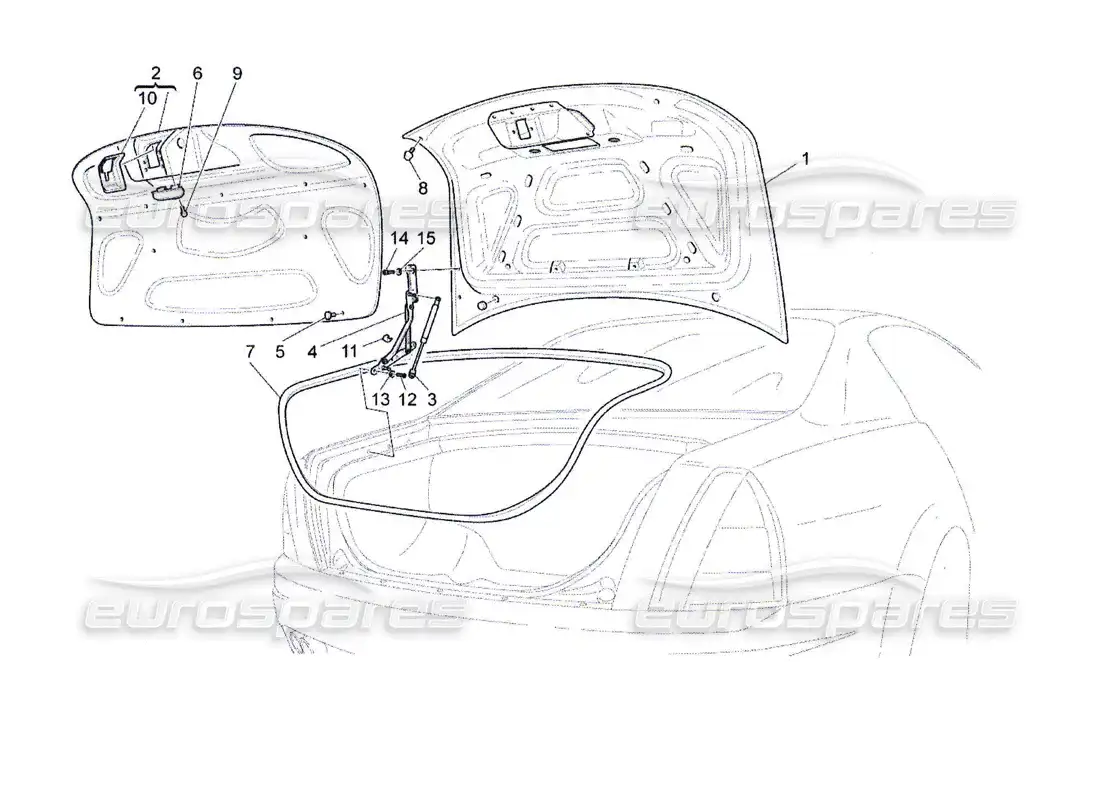 maserati qtp. (2010) 4.7 rear lid parts diagram