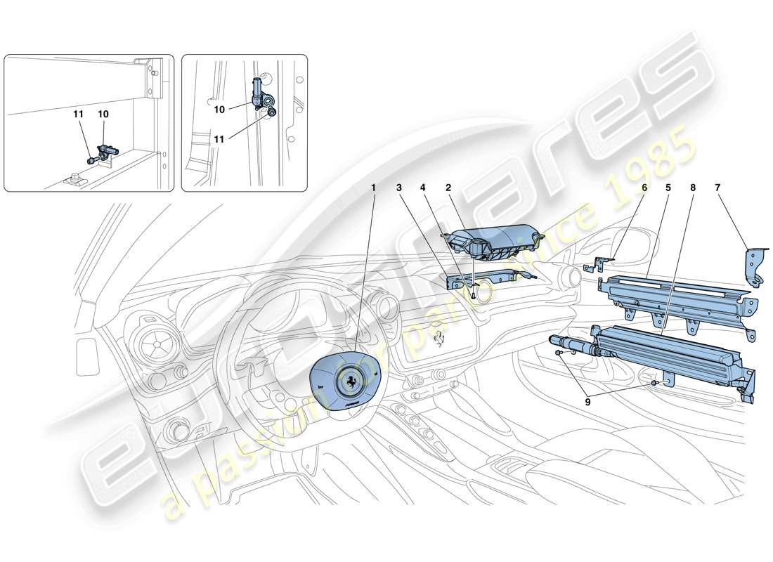 ferrari gtc4 lusso t (europe) airbags part diagram