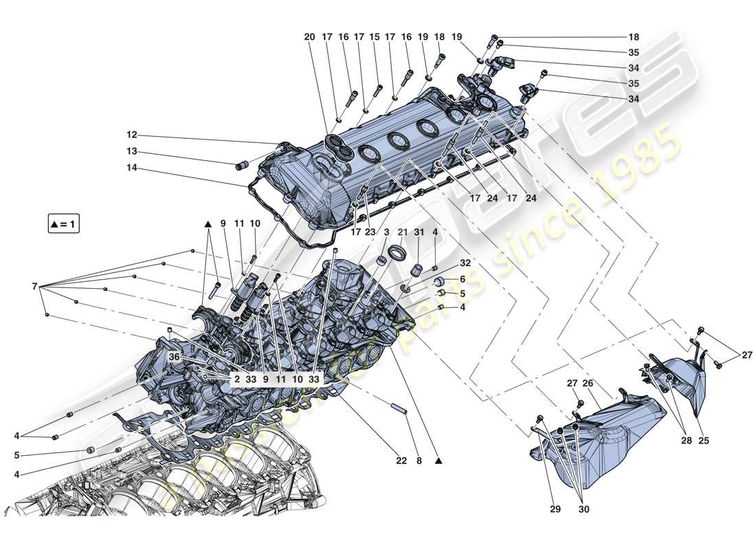 ferrari laferrari aperta (europe) left hand cylinder head part diagram