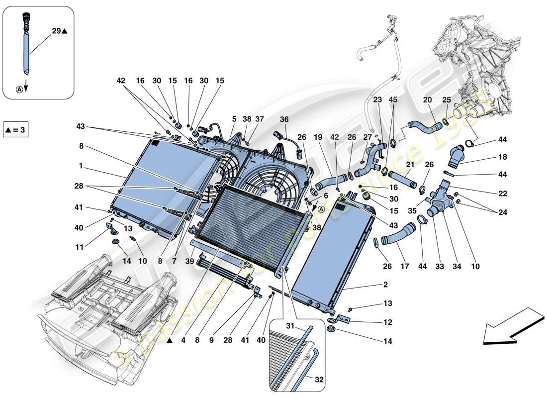 ferrari f12 berlinetta (rhd) cooling - radiators and air ducts parts diagram