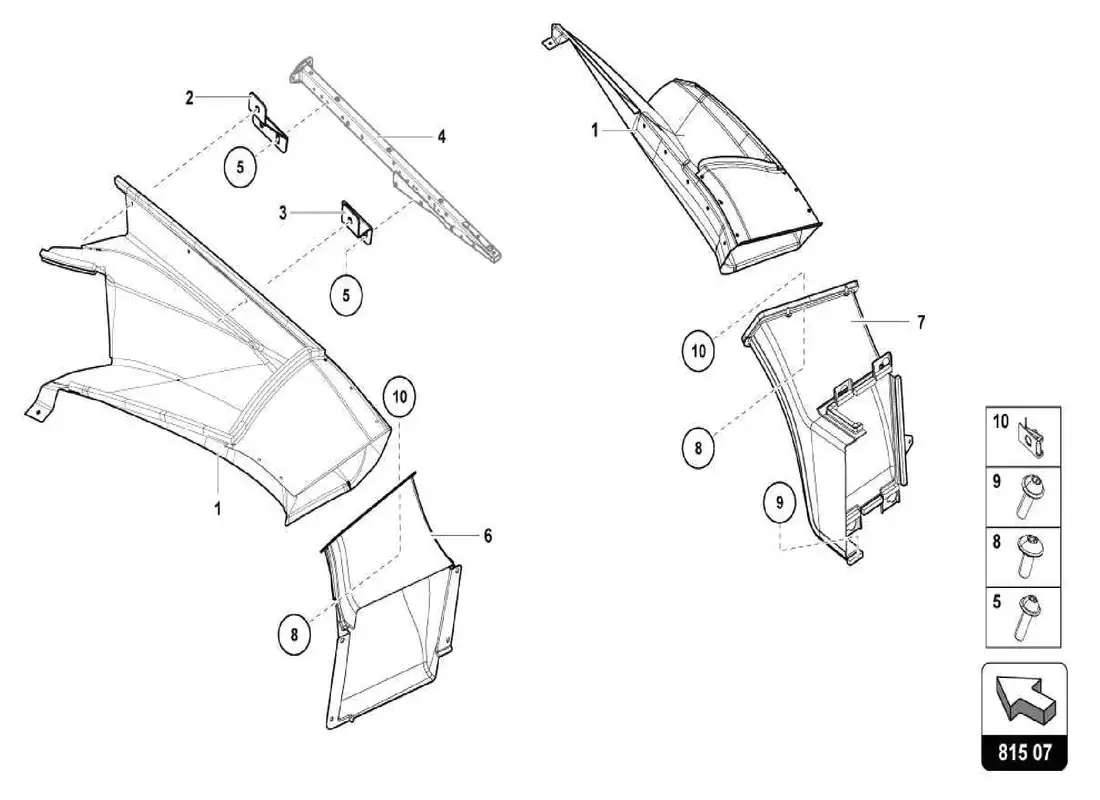 lamborghini centenario spider air duct cardboard parts diagram