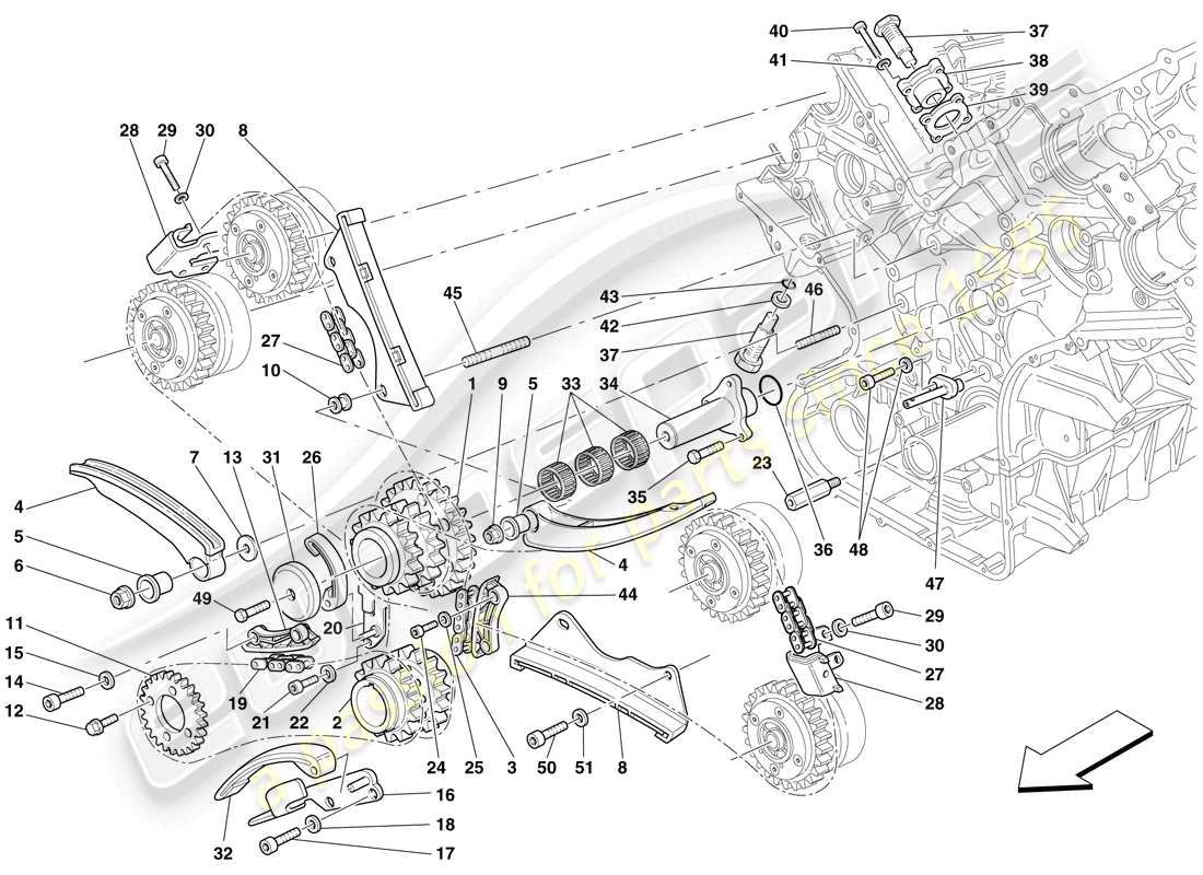 ferrari 599 sa aperta (europe) timing system - drive part diagram