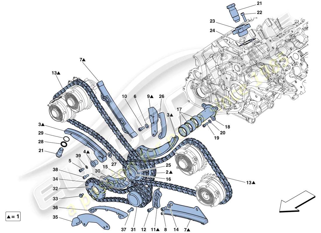 ferrari 458 speciale aperta (europe) timing system - drive parts diagram