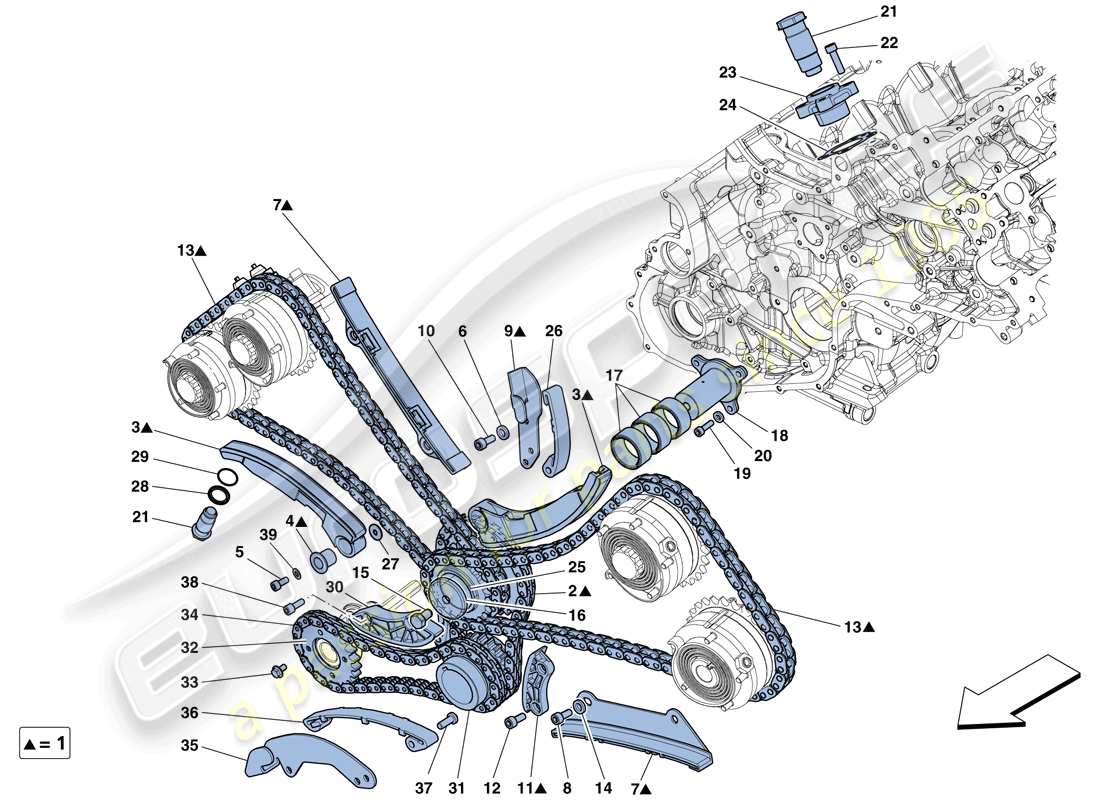 ferrari 458 spider (europe) timing system - drive part diagram