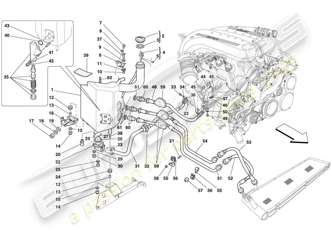 ferrari 599 sa aperta (europe) lubrication system - tank part diagram