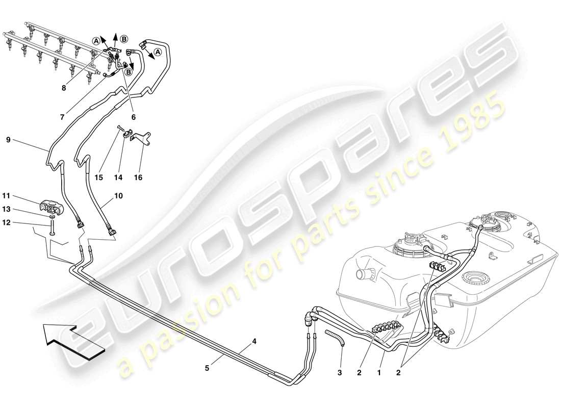 ferrari 599 sa aperta (usa) fuel system part diagram