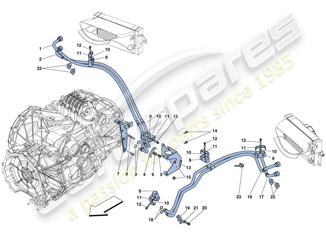 ferrari 458 speciale (usa) gearbox oil lubrication and cooling system part diagram