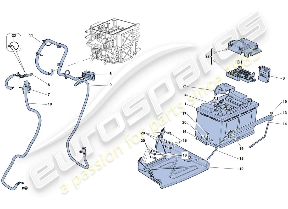 ferrari laferrari aperta (usa) starter battery parts diagram