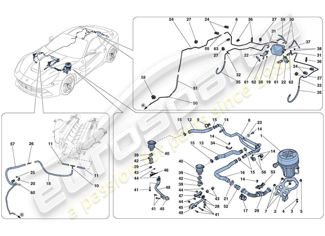 ferrari f12 berlinetta (europe) secondary air system part diagram