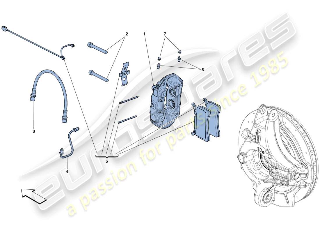 ferrari gtc4 lusso (rhd) rear brake callipers part diagram