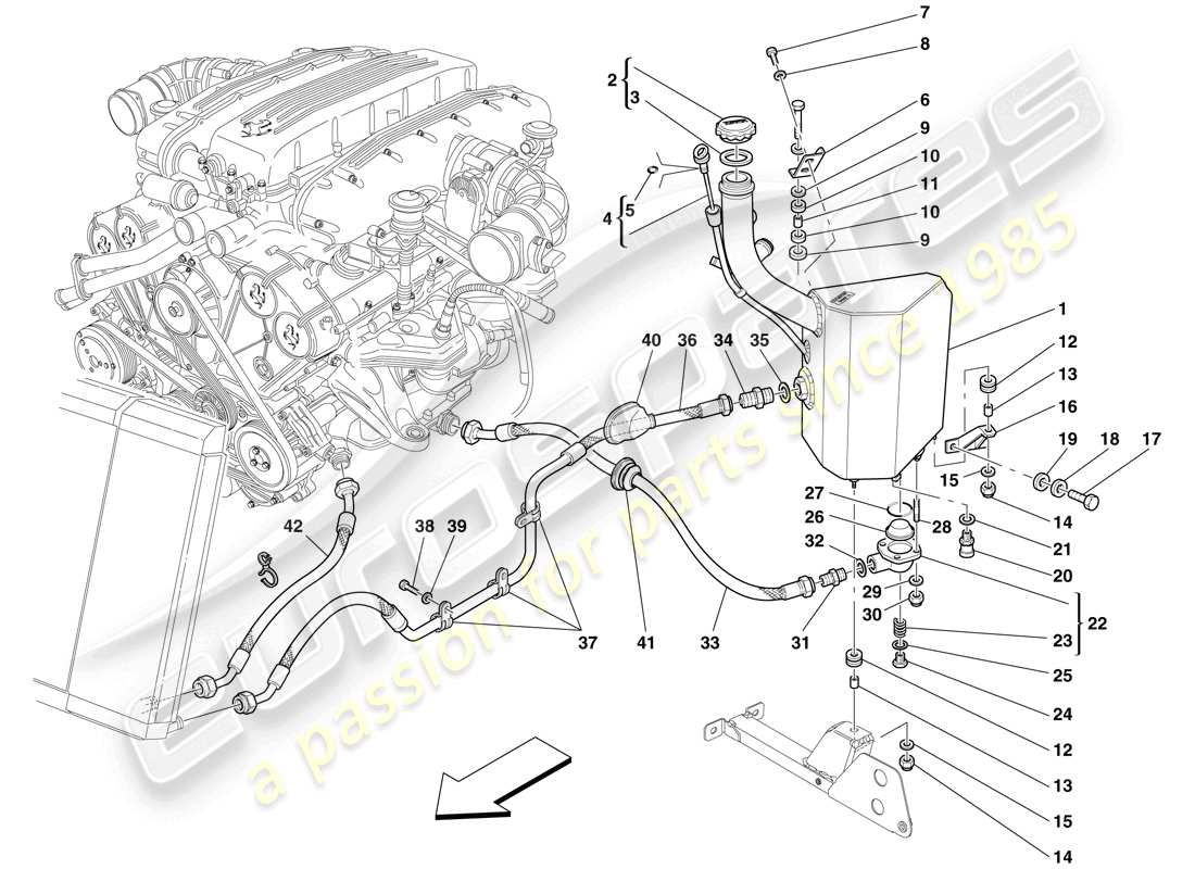 ferrari 612 sessanta (europe) lubrication system - tank part diagram