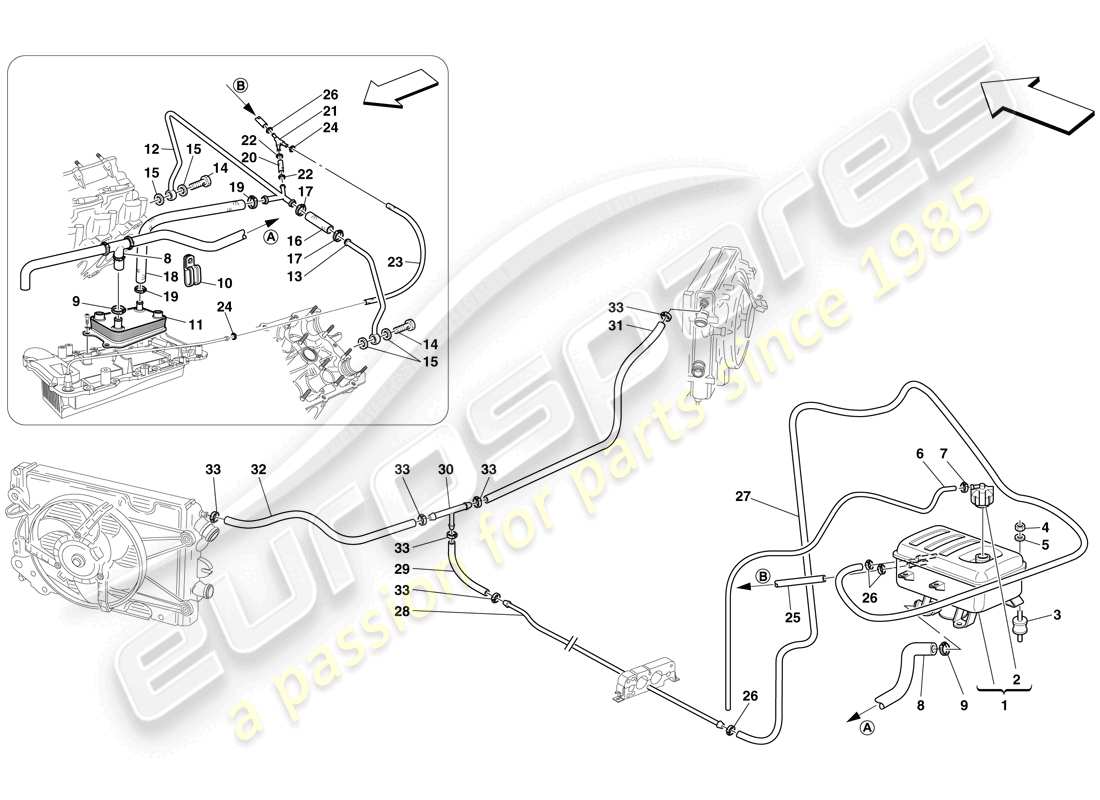 ferrari f430 spider (europe) header tank part diagram