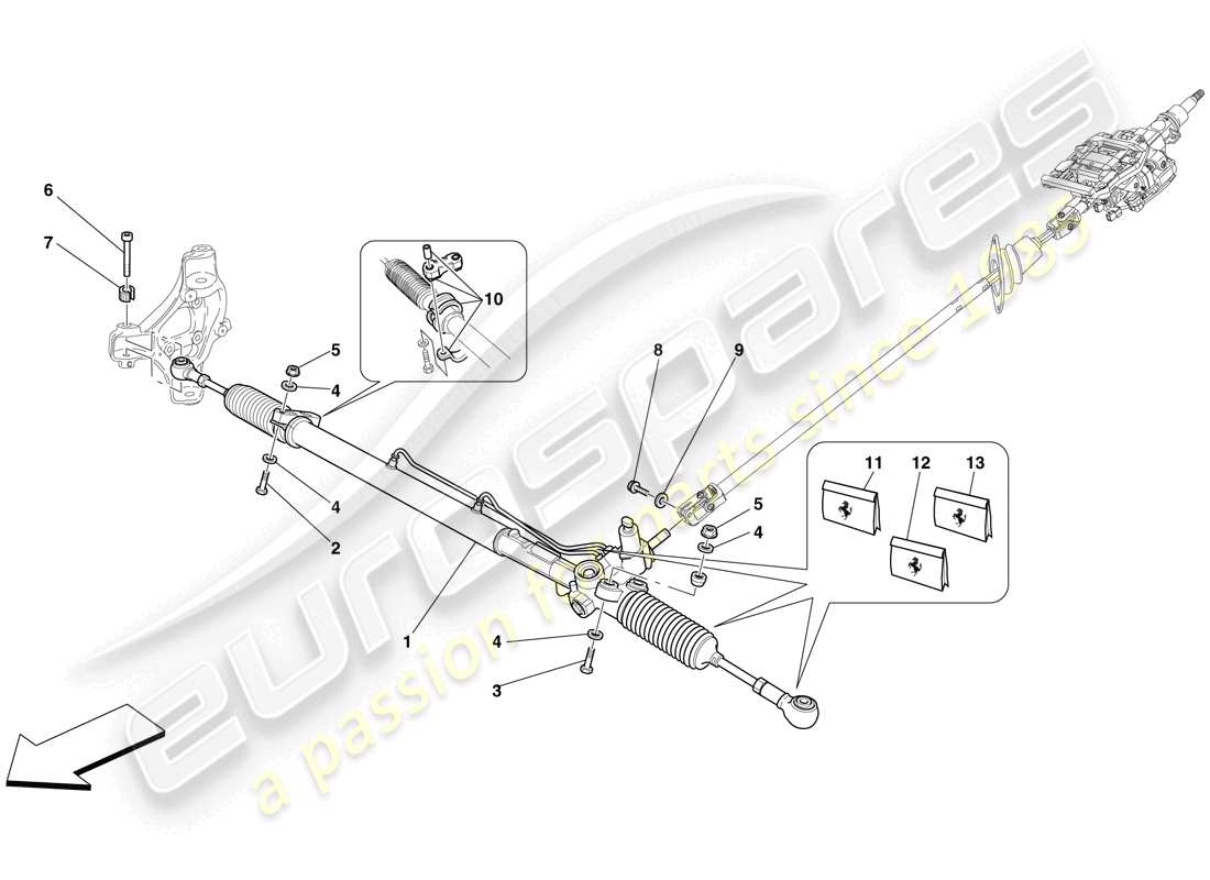 ferrari 612 scaglietti (rhd) hydraulic power steering box part diagram