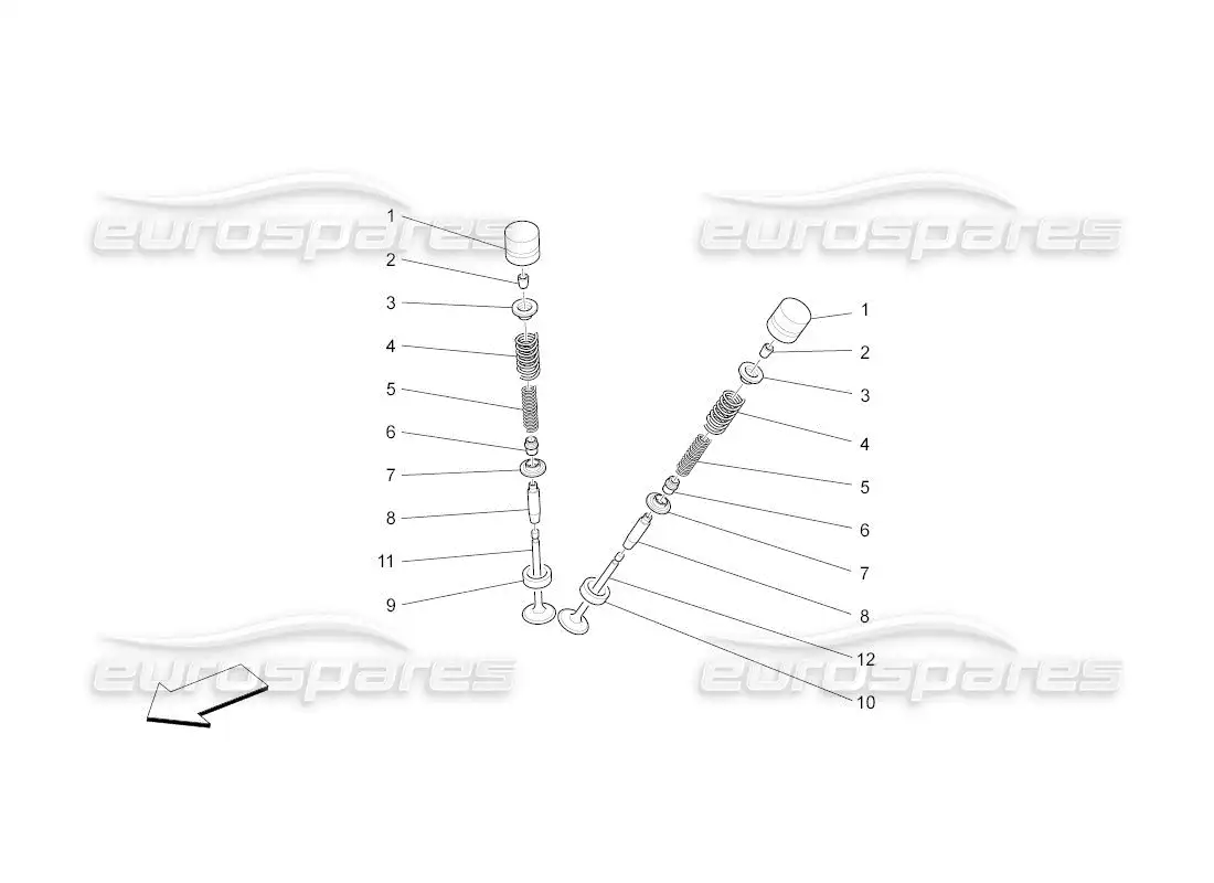 maserati qtp. (2011) 4.7 auto valves parts diagram