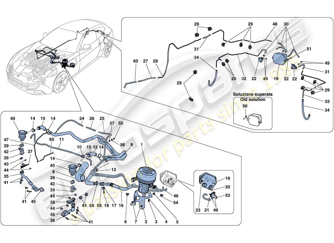 ferrari ff (rhd) secondary air system parts diagram