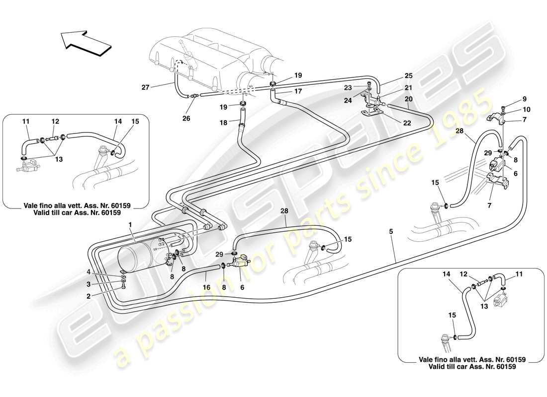 ferrari f430 spider (europe) pneumatic actuator system part diagram