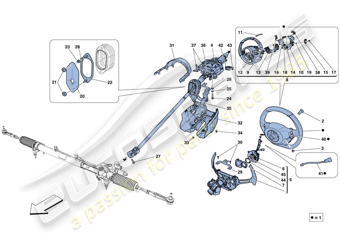 ferrari california t (europe) steering control parts diagram