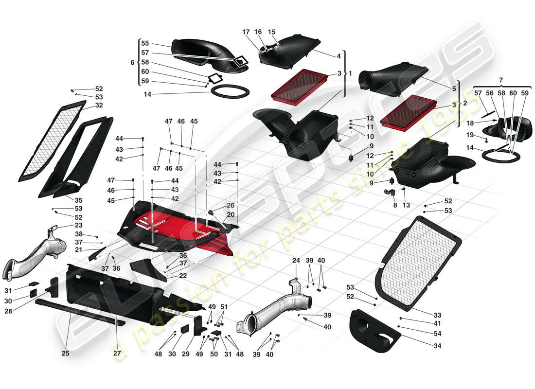 ferrari laferrari (europe) air intakes parts diagram