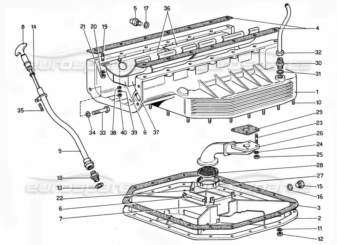 ferrari 365 gtc4 (mechanical) sump pan - oil pick up parts diagram
