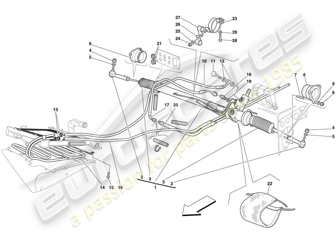 maserati mc12 hydraulic steering box and coil parts diagram